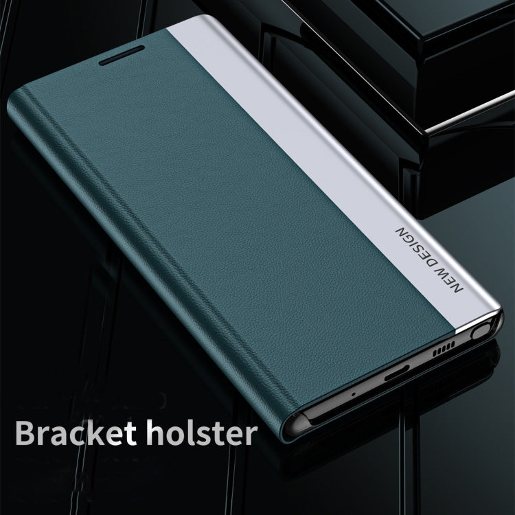 For Samsung Galaxy S24 Ultra 5G Side Electroplated Adsorption Leather Phone Case(Graphite Black) - Galaxy S24 Ultra 5G Cases by PMC TechLife | Online Shopping South Africa | PMC TechLife | Buy Now Pay Later Mobicred