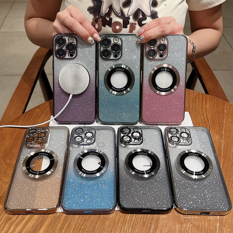 For iPhone 15 Gradient Glitter Electroplating MagSafe TPU Phone Case(Blue) - free shipping - PMC TechLife - Order now!