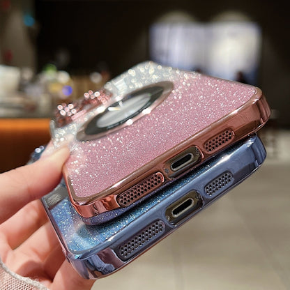 For iPhone 15 Plus MagSafe Gradient Glitter Electroplating TPU Phone Case(Rose) - iPhone 15 Plus Cases by PMC Jewellery | Online Shopping South Africa | PMC Jewellery