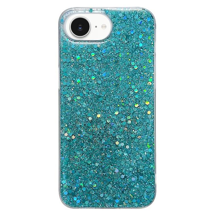 For iPhone 16e Glitter Sequins Epoxy TPU Phone Case(Green) - iPhone 16e Cases by PMC TechLife | Online Shopping South Africa | PMC TechLife | Buy Now Pay Later Mobicred