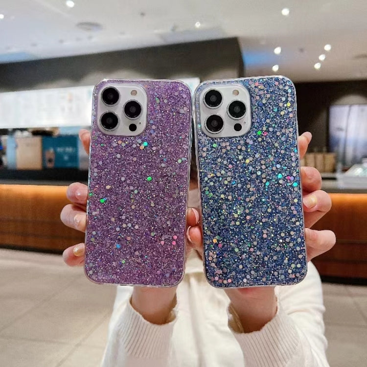 For iPhone 16e Glitter Sequins Epoxy TPU Phone Case(Silver) - iPhone 16e Cases by PMC TechLife | Online Shopping South Africa | PMC TechLife | Buy Now Pay Later Mobicred