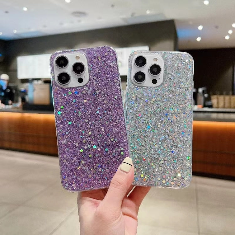 For iPhone 16e Glitter Sequins Epoxy TPU Phone Case(Blue) - iPhone 16e Cases by PMC TechLife | Online Shopping South Africa | PMC TechLife | Buy Now Pay Later Mobicred