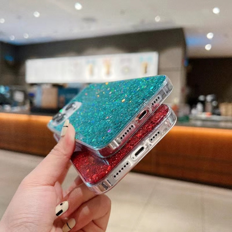 For iPhone 16 Pro Max Glitter Sequins Epoxy TPU Phone Case(Green) - iPhone 16 Pro Max Cases by PMC TechLife | Online Shopping South Africa | PMC TechLife | Buy Now Pay Later Mobicred