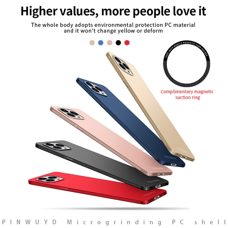 For iPhone 15 Pro Max PINWUYO Micro-Frosted PC Ultra-thin Hard Phone Case with Magsafe Magnetic Ring(Red) - iPhone 15 Pro Max Cases by PINWUYO | Online Shopping South Africa | PMC TechLife | Buy Now Pay Later Mobicred
