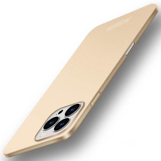 For iPhone 16 Pro Max PINWUYO Micro-Frosted PC Ultra-thin Hard Phone Case with Magsafe Magnetic Ring(Gold) - iPhone 16 Pro Max Cases by PINWUYO | Online Shopping South Africa | PMC Jewellery | Buy Now Pay Later Mobicred