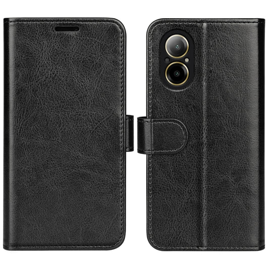 For Realme C67 4G R64 Texture Horizontal Flip Leather Phone Case(Black) - C67 Cases by PMC Jewellery | Online Shopping South Africa | PMC Jewellery | Buy Now Pay Later Mobicred