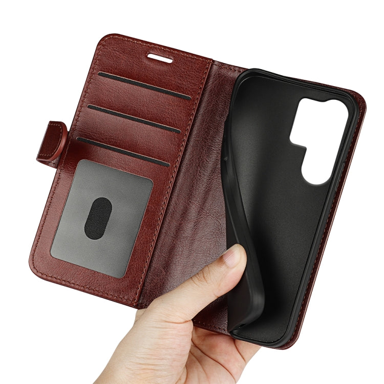 For Samsung Galaxy S25 Ultra 5G R64 Texture Horizontal Flip Leather Phone Case(Brown) - Galaxy S25 Ultra 5G Cases by PMC Jewellery | Online Shopping South Africa | PMC Jewellery | Buy Now Pay Later Mobicred