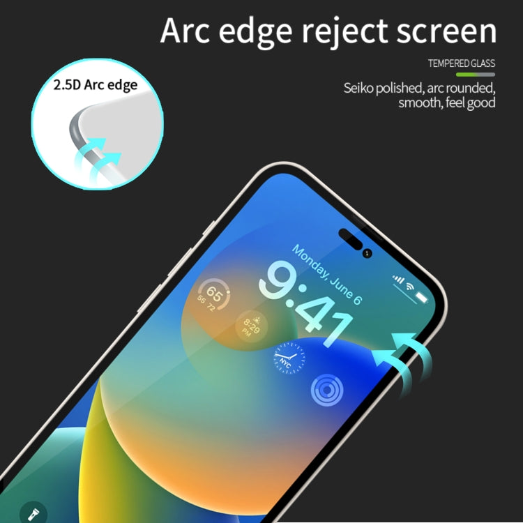 For iPhone 15 Pro MOFI 9H 2.5D Full Screen Tempered Glass Film(Black) - iPhone 15 Pro Tempered Glass by MOFI | Online Shopping South Africa | PMC TechLife | Buy Now Pay Later Mobicred