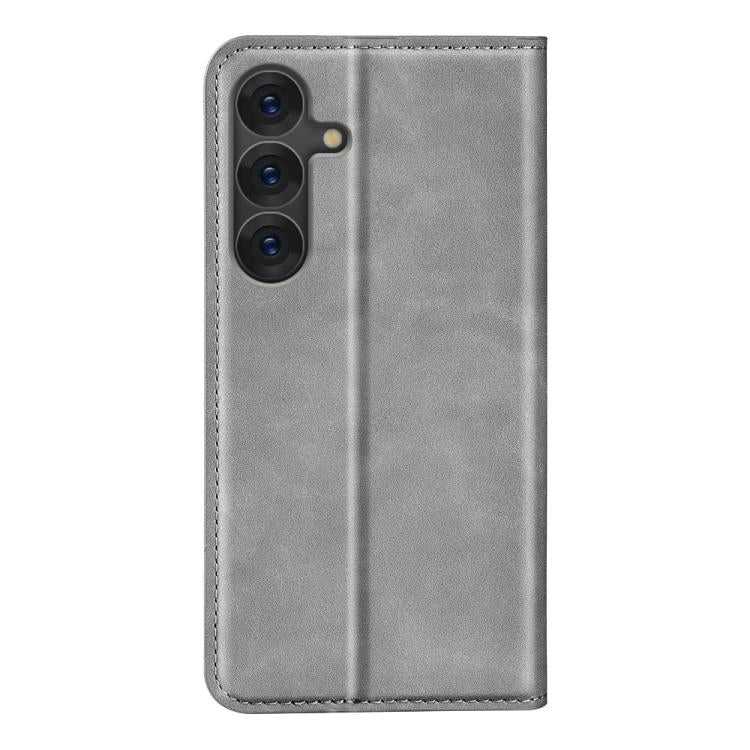 For Samsung Galaxy S25+ 5G Retro-skin Magnetic Suction Leather Phone Case(Grey) - Galaxy S25+ 5G Cases by PMC Jewellery | Online Shopping South Africa | PMC Jewellery | Buy Now Pay Later Mobicred