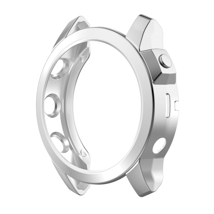 For Garmin Epix Pro 47mm Half Package Electroplated TPU Watch Protective Case(Sliver) - Watch Cases by PMC TechLife | Online Shopping South Africa | PMC TechLife