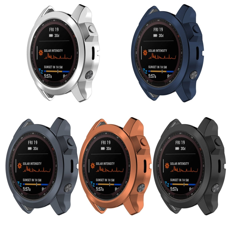 For Garmin Fenix 7 Pro Half Package Electroplated TPU Watch Protective Case(Sliver) - Watch Cases by PMC Jewellery | Online Shopping South Africa | PMC Jewellery