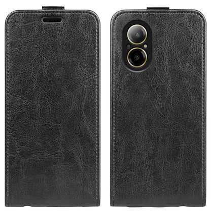 For Realme C67 4G R64 Texture Single Vertical Flip Leather Phone Case(Black) - C67 Cases by PMC Jewellery | Online Shopping South Africa | PMC Jewellery | Buy Now Pay Later Mobicred