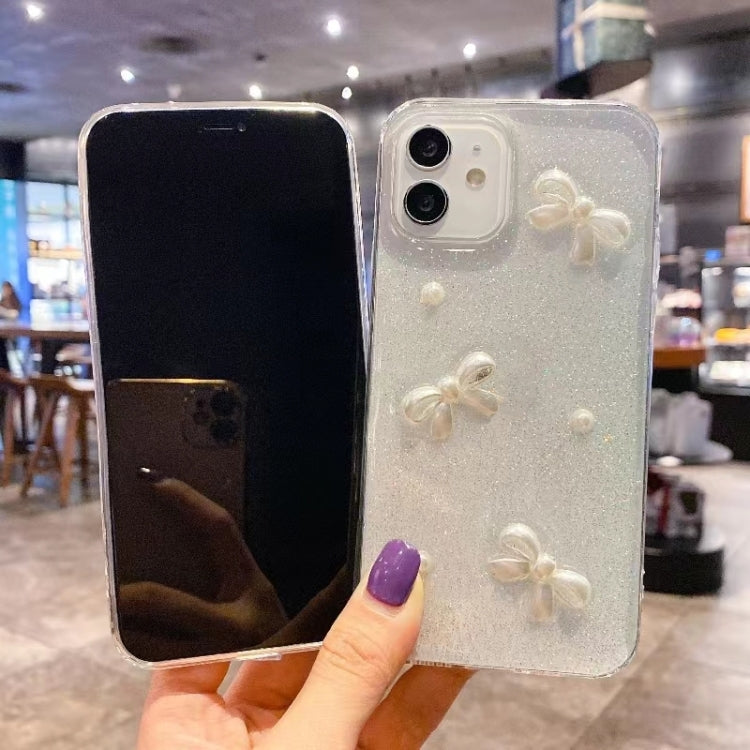 For iPhone 16 Pro Pearl Bow Glitter Epoxy TPU Phone Case(Three Knots) - iPhone 16 Pro Cases by PMC TechLife | Online Shopping South Africa | PMC TechLife | Buy Now Pay Later Mobicred