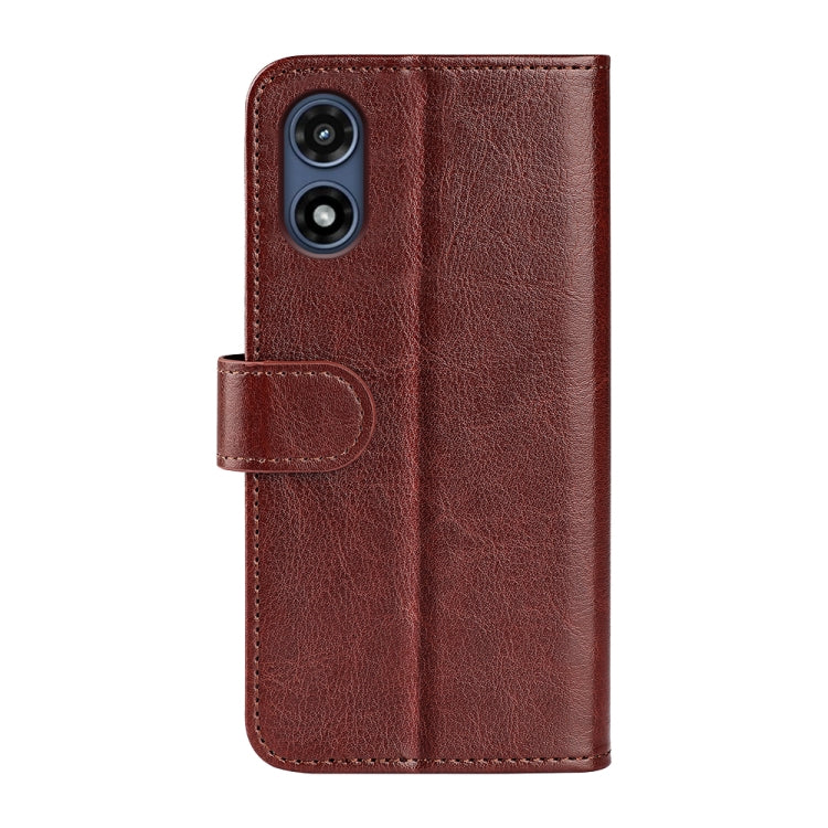 For Motorola Moto G Play 2024 R64 Texture Horizontal Flip Leather Phone Case(Brown) - Motorola Cases by PMC Jewellery | Online Shopping South Africa | PMC Jewellery | Buy Now Pay Later Mobicred