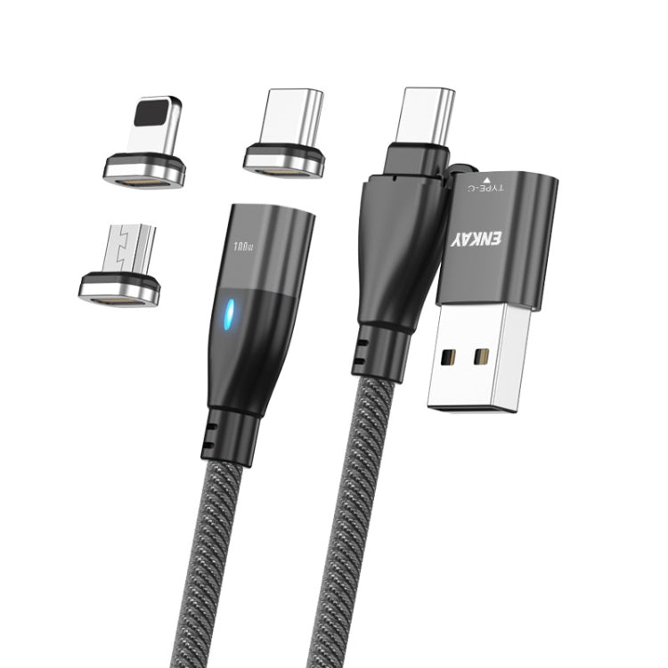ENKAY 6-in-1 PD100W USB-A / Type-C to Type-C / 8 Pin / Micro USB Magnetic Fast Charging Cable, Cable Length:1m(Black) - free shipping - PMC Jewellery - Order now!