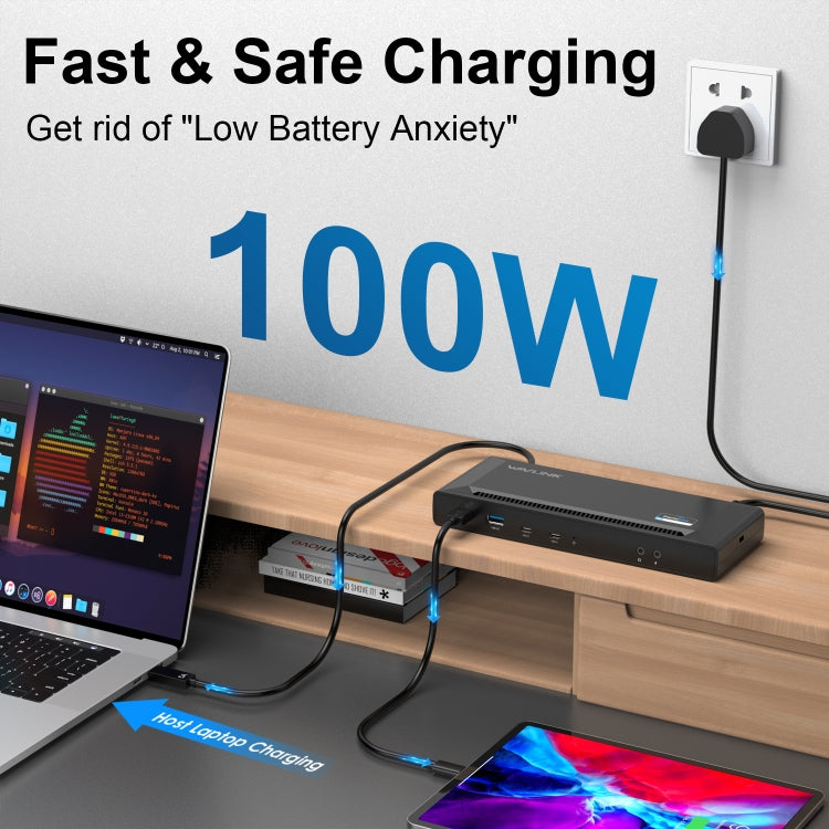 Wavlink UG69PD2 Dual 4K Fast Charging Integrated Docking Station, Plug:AU Plug - free shipping - PMc TechLife - Order now!