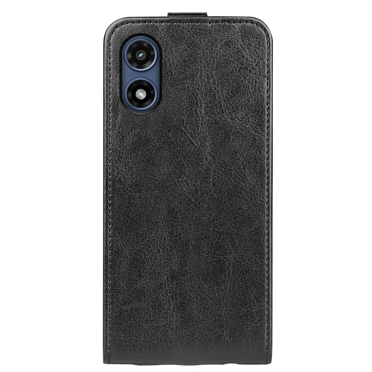 For Motorola Moto G Play 2024 R64 Texture Single Vertical Flip Leather Phone Case(Black) - Motorola Cases by PMC Jewellery | Online Shopping South Africa | PMC Jewellery | Buy Now Pay Later Mobicred