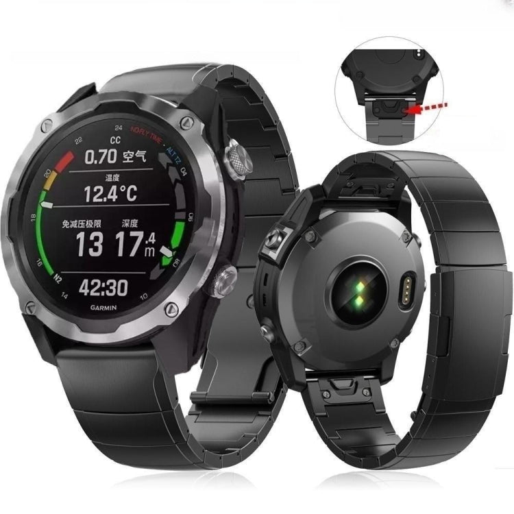 For Garmin Forerunner 965 22mm Titanium Alloy Quick Release Watch Band(Black) - Watch Bands by PMC TechLife | Online Shopping South Africa | PMC TechLife