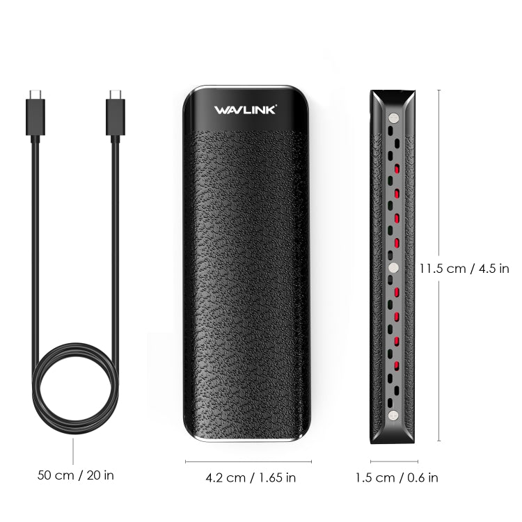 Wavlink UTE02 Thunderbolt 3 NVME M.2 Solid State Leather Metal SSD External Hard Drive Box - HDD Enclosure by WAVLINK | Online Shopping South Africa | PMC Jewellery | Buy Now Pay Later Mobicred