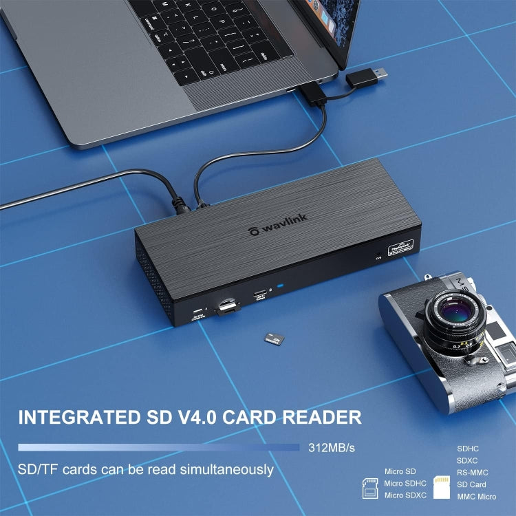 Wavlink UG69PD8 100W PD 18 in 1 Type-C Dock Compatible Type-C Universal Docking Station, Plug:UK Plug - free shipping - PMc TechLife - Order now!