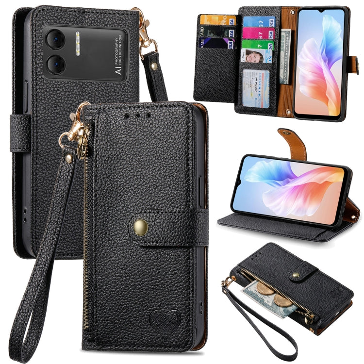 For DOOGEE X98 Pro / X98 Love Zipper Lanyard Leather Phone Case(Black) - Doogee Cases by PMC Jewellery | Online Shopping South Africa | PMC Jewellery | Buy Now Pay Later Mobicred