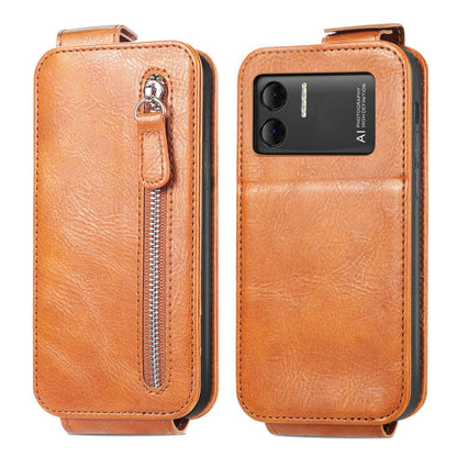 For DOOGEE X98 Pro / X98 Zipper Wallet Vertical Flip Leather Phone Case(Brown) - Doogee Cases by PMC Jewellery | Online Shopping South Africa | PMC Jewellery | Buy Now Pay Later Mobicred