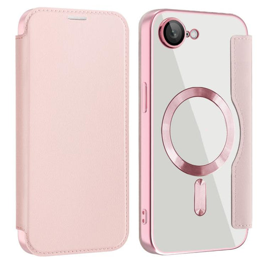 For iPhone 16e Shield MagSafe RFID Anti-theft Leather Phone Case(Pink) - iPhone 16e Cases by PMC Jewellery | Online Shopping South Africa | PMC Jewellery | Buy Now Pay Later Mobicred