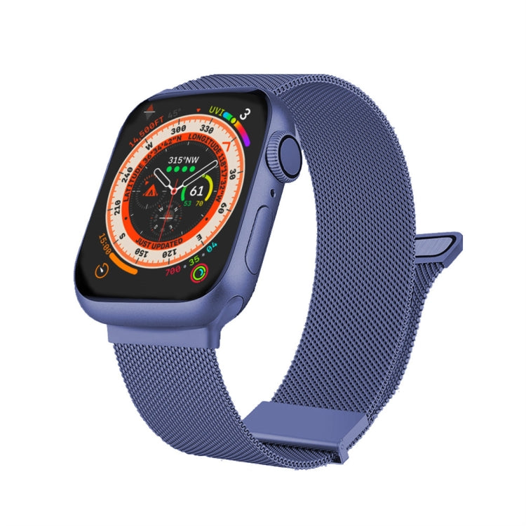 For Apple Watch 7 41mm Milan Double Magnetic Steel Mesh Watch Band(Blue) - free shipping - PMC TechLife - Order now!