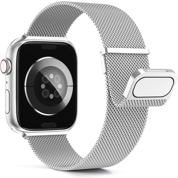 For Apple Watch 42mm Milan Double Magnetic Steel Mesh Watch Band(Silver) - free shipping - PMC TechLife - Order now!