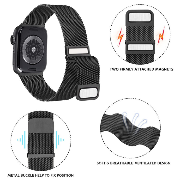 For Apple Watch 7 41mm Milan Double Magnetic Steel Mesh Watch Band(Blue) - free shipping - PMC TechLife - Order now!