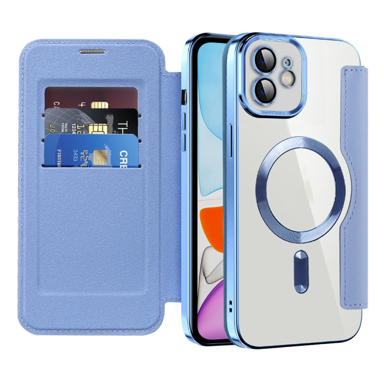 For iPhone 16e Shield Magsafe RFID Anti-theft Rhombus Leather Phone Case(Purple) - iPhone 16e Cases by PMC TechLife | Online Shopping South Africa | PMC TechLife | Buy Now Pay Later Mobicred