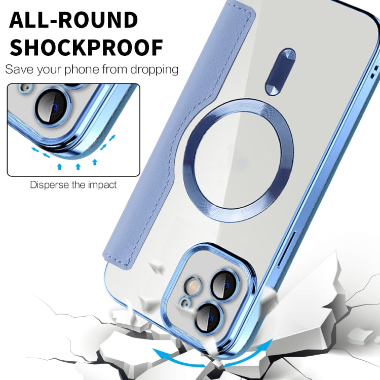 For iPhone 16 Shield Magsafe RFID Anti-theft Rhombus Leather Phone Case(Purple) - iPhone 16 Cases by PMC TechLife | Online Shopping South Africa | PMC TechLife | Buy Now Pay Later Mobicred