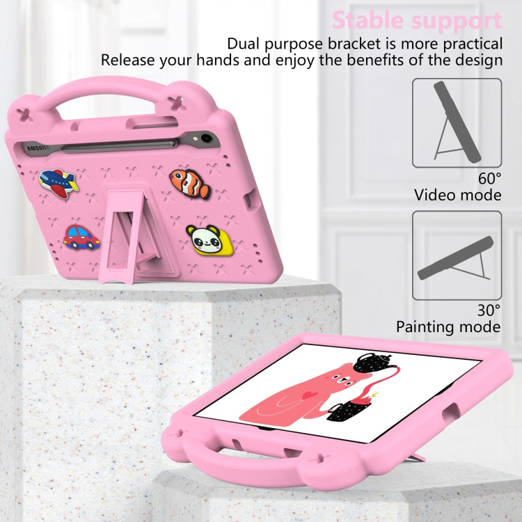 For Samsung Galaxy Tab S9 X710/X716B Handle Kickstand Children EVA Shockproof Tablet Case(Pink) - Galaxy Tab S9 Cases by PMC Jewellery | Online Shopping South Africa | PMC Jewellery | Buy Now Pay Later Mobicred