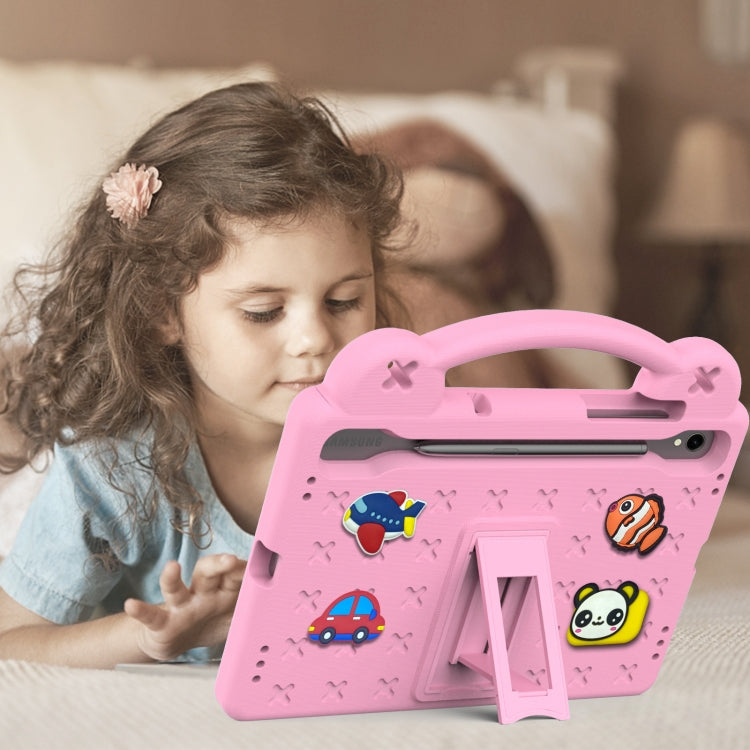 For Samsung Galaxy Tab S9 X710/X716B Handle Kickstand Children EVA Shockproof Tablet Case(Pink) - Galaxy Tab S9 Cases by PMC Jewellery | Online Shopping South Africa | PMC Jewellery | Buy Now Pay Later Mobicred