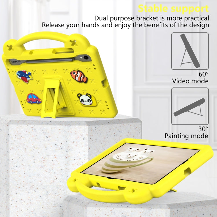 For Samsung Galaxy Tab S9 FE / X510N Handle Kickstand Children EVA Shockproof Tablet Case(Yellow) - Galaxy Tab S9 FE by PMC Jewellery | Online Shopping South Africa | PMC Jewellery | Buy Now Pay Later Mobicred