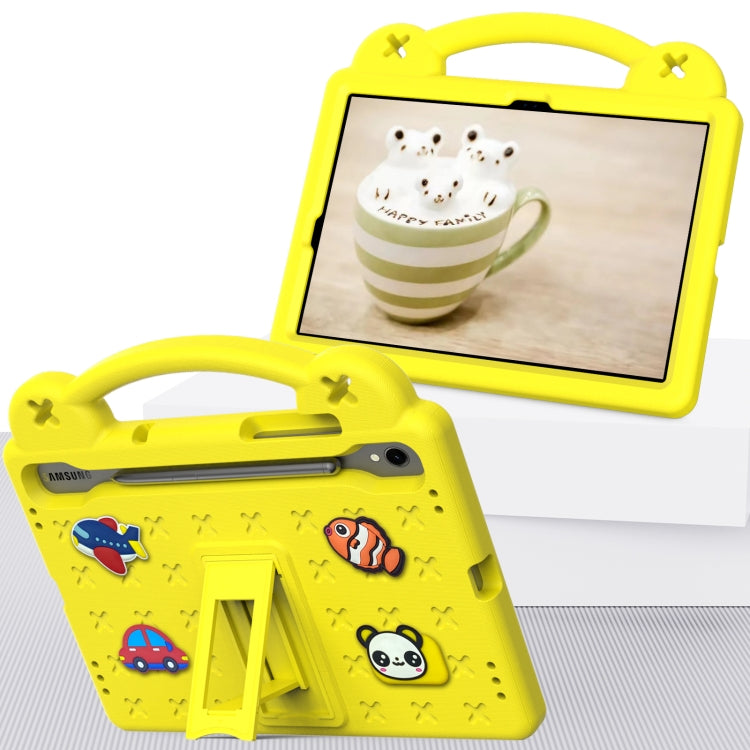 For Samsung Galaxy Tab S9 FE / X510N Handle Kickstand Children EVA Shockproof Tablet Case(Yellow) - Galaxy Tab S9 FE by PMC Jewellery | Online Shopping South Africa | PMC Jewellery | Buy Now Pay Later Mobicred