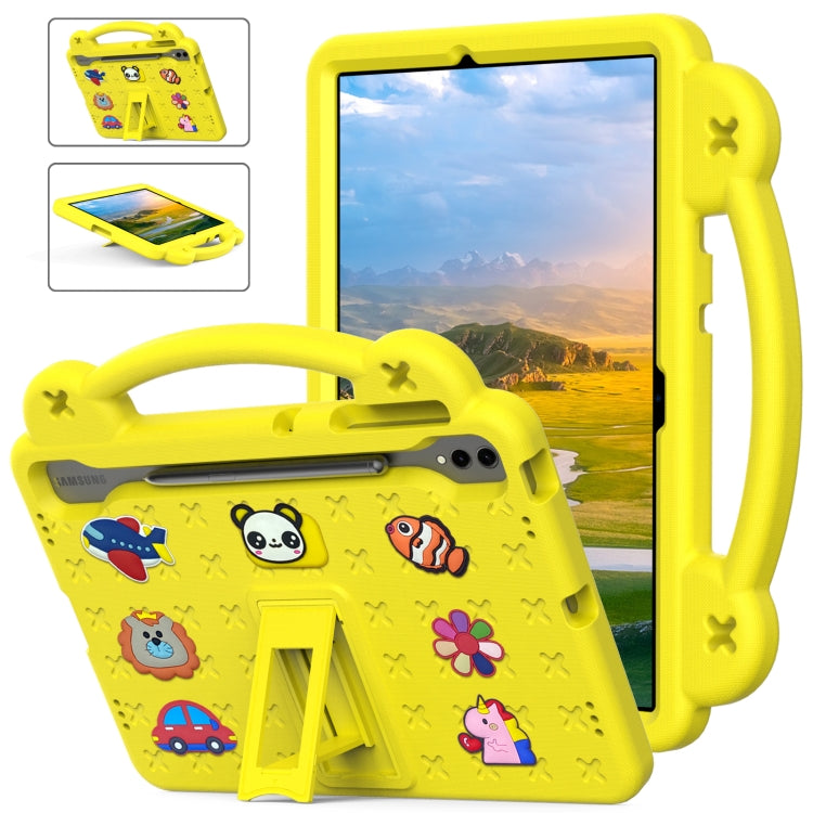 For Samsung Galaxy Tab S9 FE+ 12.4 X610N Handle Kickstand Children EVA Shockproof Tablet Case(Yellow) - Galaxy Tab S9 FE+ by PMC TechLife | Online Shopping South Africa | PMC TechLife