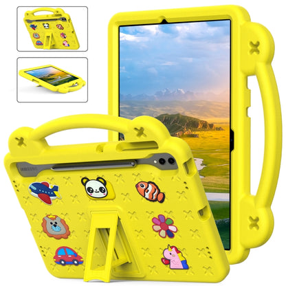 For Samsung Galaxy Tab S9 FE+ 12.4 X610N Handle Kickstand Children EVA Shockproof Tablet Case(Yellow) - Galaxy Tab S9 FE+ by PMC Jewellery | Online Shopping South Africa | PMC Jewellery