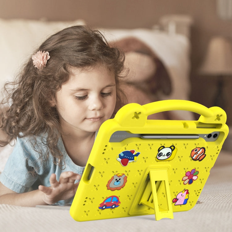 For Samsung Galaxy Tab S9 FE+ 12.4 X610N Handle Kickstand Children EVA Shockproof Tablet Case(Yellow) - Galaxy Tab S9 FE+ by PMC TechLife | Online Shopping South Africa | PMC TechLife