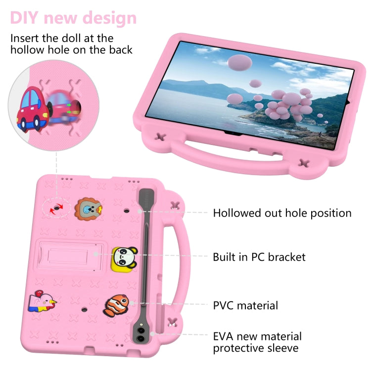 For Samsung Galaxy Tab S9+ 12.4 X810 Handle Kickstand Children EVA Shockproof Tablet Case(Pink) - Galaxy Tab S9+ Cases by PMC Jewellery | Online Shopping South Africa | PMC Jewellery | Buy Now Pay Later Mobicred