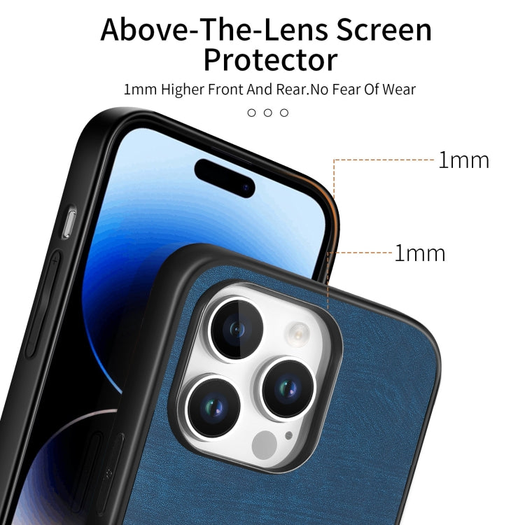 For iPhone 16 Pro Vintage Leather PC Back Cover Phone Case(Blue) - free shipping - PMC Jewellery - Order now!
