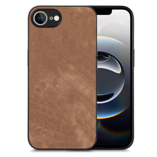 For iPhone 16e Vintage Leather PC Back Cover Phone Case(Brown) - iPhone 16e Cases by PMC Jewellery | Online Shopping South Africa | PMC Jewellery | Buy Now Pay Later Mobicred