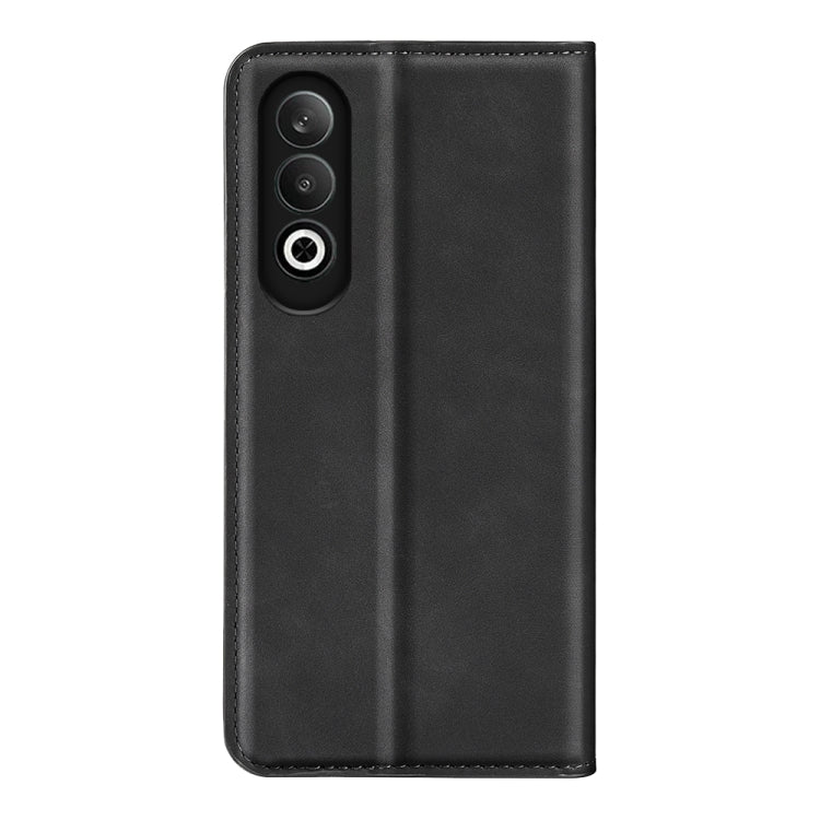 For OPPO K12 Retro-skin Magnetic Suction Leather Phone Case(Black) - OPPO Cases by PMC TechLife | Online Shopping South Africa | PMC TechLife | Buy Now Pay Later Mobicred
