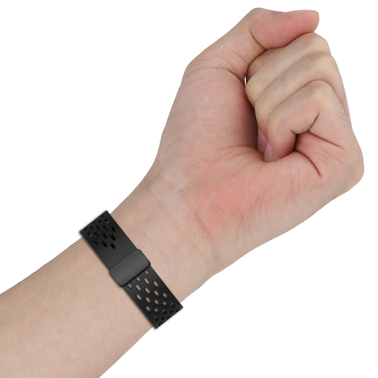For Garmin Forerunner 55 20mm Folding Magnetic Clasp Silicone Watch Band(Red) - Watch Bands by PMC TechLife | Online Shopping South Africa | PMC TechLife