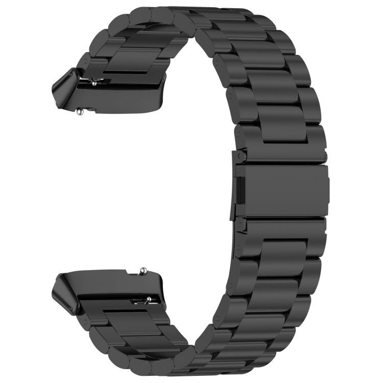For Redmi Watch 3 Active Three Bead Stainless Steel Metal Watch Band(Black) - Watch Bands by PMC TechLife | Online Shopping South Africa | PMC TechLife
