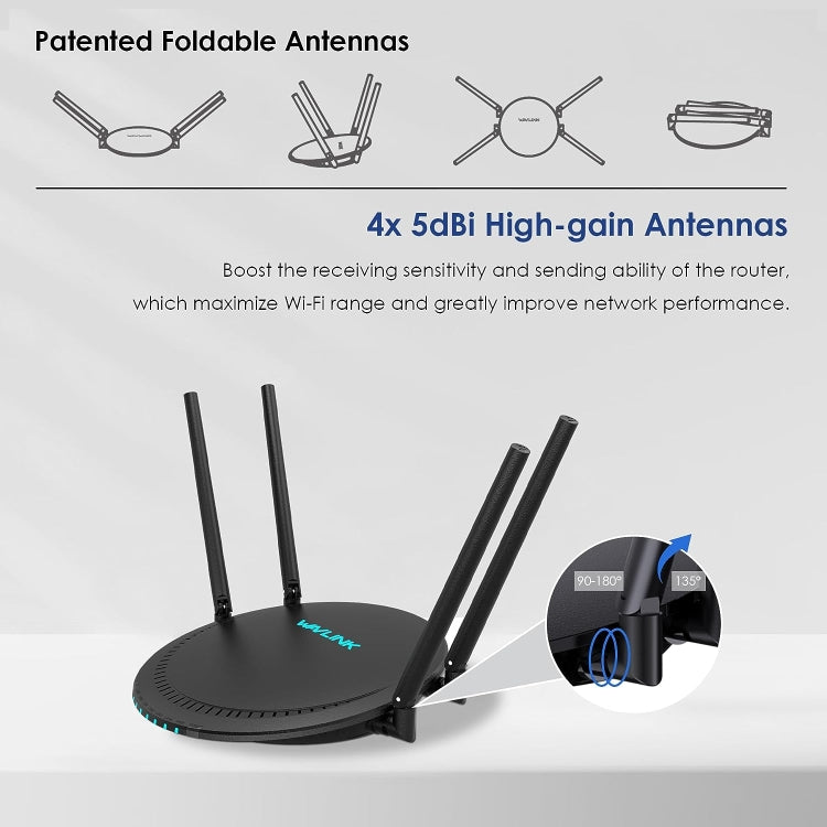 WAVLINK WN531P3 WAN / LAN Port Signal Booster Wireless Repeater AC1200 Wireless Routers, Plug:EU Plug - free shipping - PMC Jewellery - Order now!