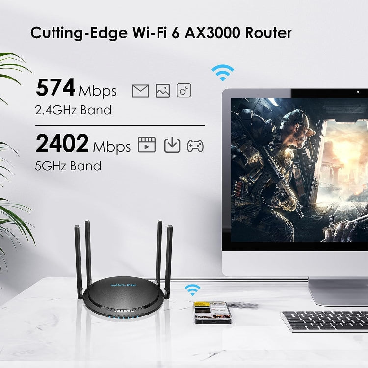 WAVLINK WN531MX3 Wider Coverage AX3000 WiFi 6 Wireless Routers Dual Band Wireless Repeater, Plug:AU Plug - Wireless Routers by PMC Jewellery | Online Shopping South Africa | PMC Jewellery | Buy Now Pay Later Mobicred