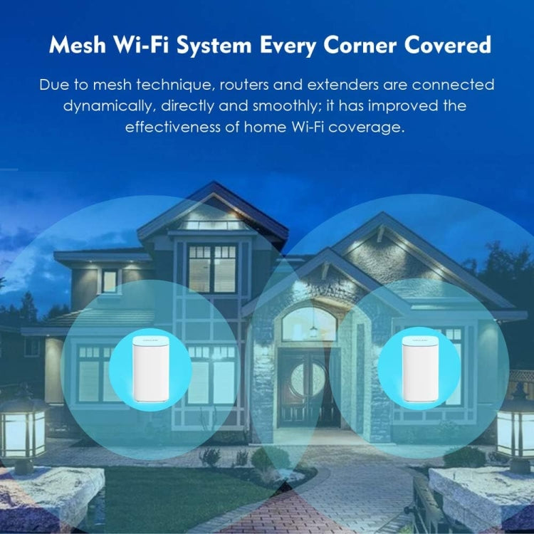 WAVLINK WN551K2 2pcs AC3000 WiFi Wireless Repeater Built-in Antenna Tri-Band Mesh Wireless Router, Plug:UK Plug - free shipping - PMC TechLife - Order now!