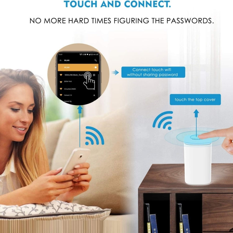 WAVLINK WN551K3 3pcs AC3000 WiFi Wireless Repeater Built-in Antenna Tri-Band Mesh Wireless Router, Plug:EU Plug - free shipping - PMc TechLife - Order now!