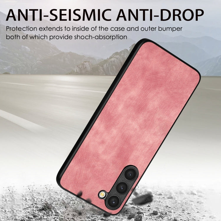 For Samsung Galaxy S21 FE 5G Vintage Leather PC Back Cover Phone Case(Pink) - Galaxy Phone Cases by PMC TechLife | Online Shopping South Africa | PMC TechLife